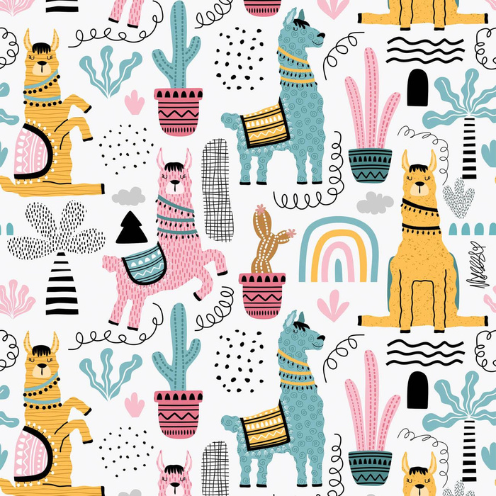 PAINTED LAMAS - Waterproof woven fabric