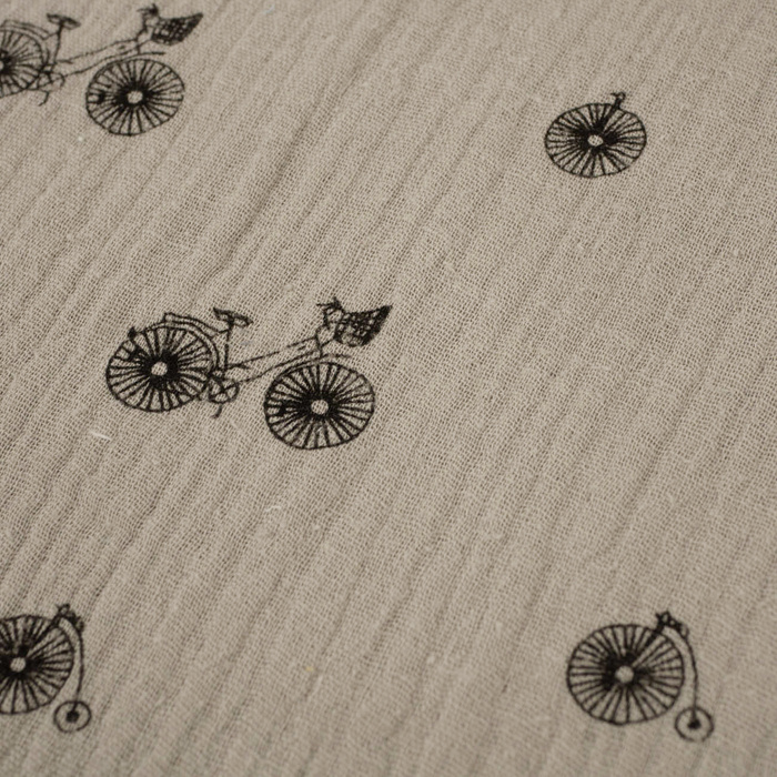 BIKES / beige - Cotton muslin