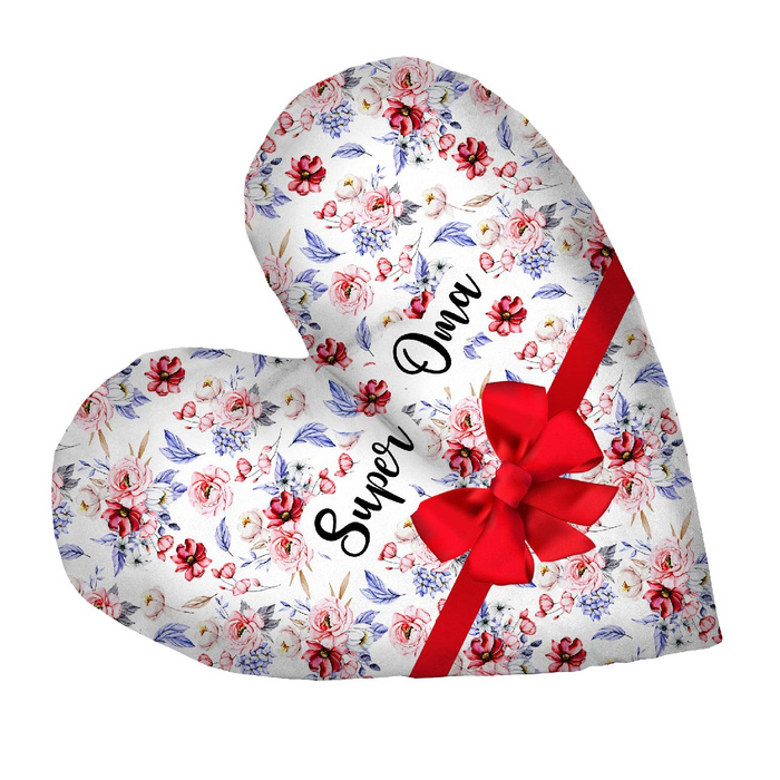 DECORATIVE PILLOW HEART - Super Oma / WATERCOLOR BOUQUET