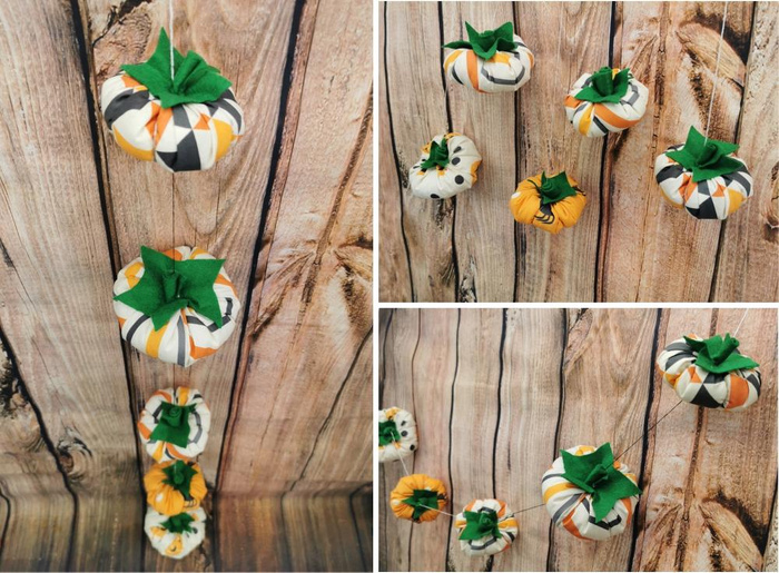 Pumpkin garland / grey - sewing set