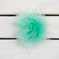Eco fur pompom 12 cm -  mint