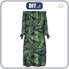 DRESS "CARMEN" - PALM LEAVES pat. 4 / black - crepe XL