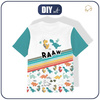 T-SHIRT DZIECIĘCY - DINO / RAAW - single jersey (128/134)