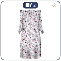 DRESS "CARMEN" - WATERCOLOR BOUQUET Pat. 2 - crepe L