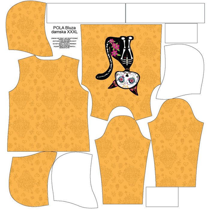 CLASSIC WOMEN’S HOODIE (POLA) - CAT FRIDA (DIA DE LOS MUERTOS) - looped knit fabric 