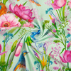 KINGFISHERS AND BUTTERFLIES (KINGFISHERS IN THE MEADOW) / mint - looped knit fabric