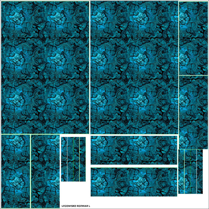 TIERBETT - SPITZEN SCHMETTERLINGE / blau - Nähset - S