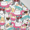 SUMMER CATS wz. 1 / pink lemonade - tkanina wiskozowa