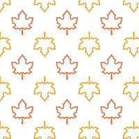 HALLOWEEN MAPLE LEAVES / Contour - Cotton woven fabric