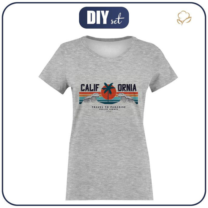 WOMEN’S T-SHIRT - CALIFORNIA no. 1 / melange light grey - single jersey