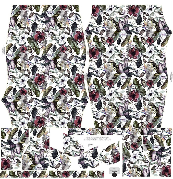 KLEID "CARMEN" - PARADIESBLUMEN - Krepp XL
