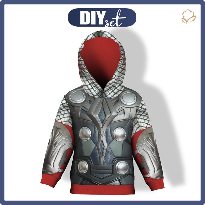 KID'S HOODIE (ALEX) - SUPERHERO PAT. 7 - sewing set (158/164)