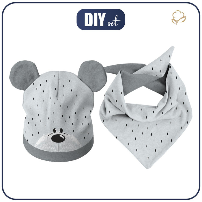 KID'S CAP AND SCARF (TEDDY) - TEDDY / gray 55-58