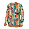 WOMEN'S SWEATSHIRT (HANA) BASIC - ANIMALS PAT.3 - looped knit fabric - M