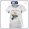 DAMEN T-SHIRT - NO RAIN, NO FLOWER - Nähset M