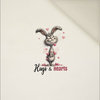 CUTE BUNNY - Panel (60cm x 50cm)  Polster- Velours