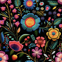 FLOWERS 3D M.9- Single Jersey mit Elastan ITY