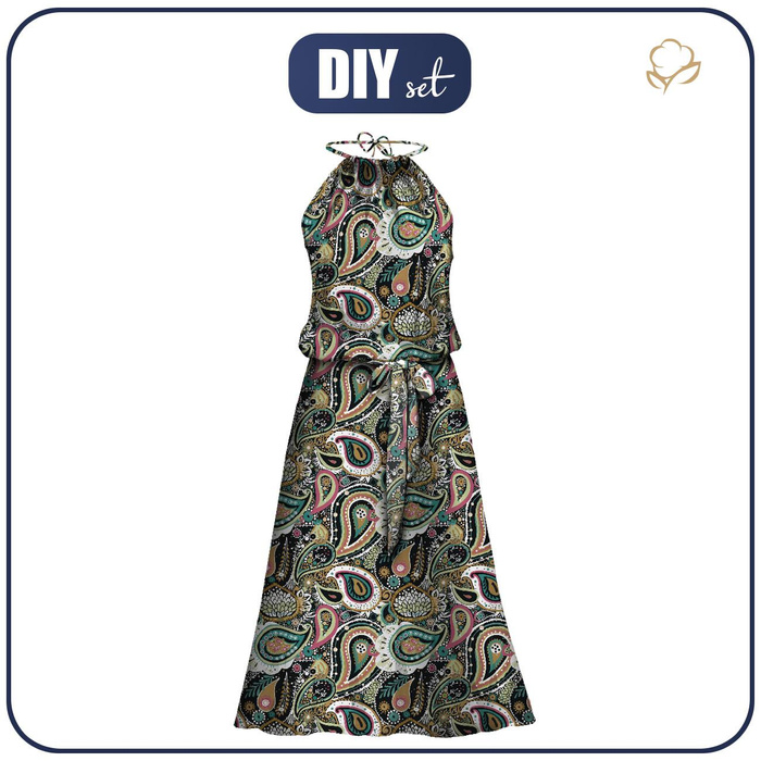 ŠATY "DALIA" MAXI - PAISLEY vz. 4 - Sada šití L-XL