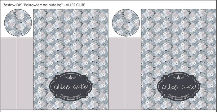POKROWIEC NA BUTELKĘ - ALLES GUTE - DIY set