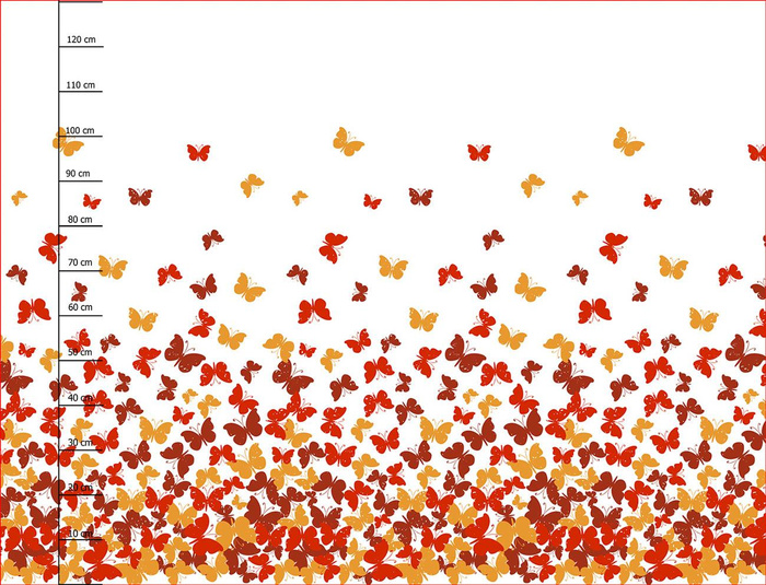 BUTTERFLIES AURORA RED - dress panel 