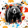 BEAR / SPECKS - Paneel (60cm x 50cm) Wasserabweisende Webware