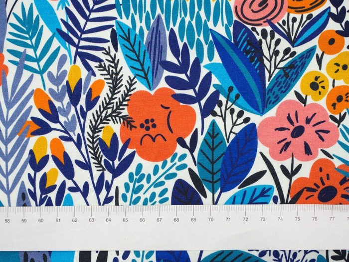 COLORFUL MEADOW - single jersey with elastane TE210