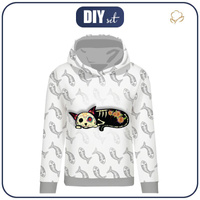 CLASSIC WOMEN’S HOODIE (POLA) - SLEEPING CAT CARLA (DIA DE LOS MUERTOS) - looped knit fabric