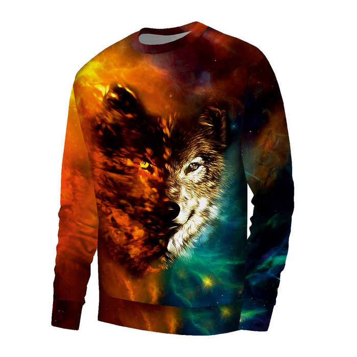 MEN’S SWEATSHIRT (OREGON) BASIC - WOLF / galaxy - sewing set XL
