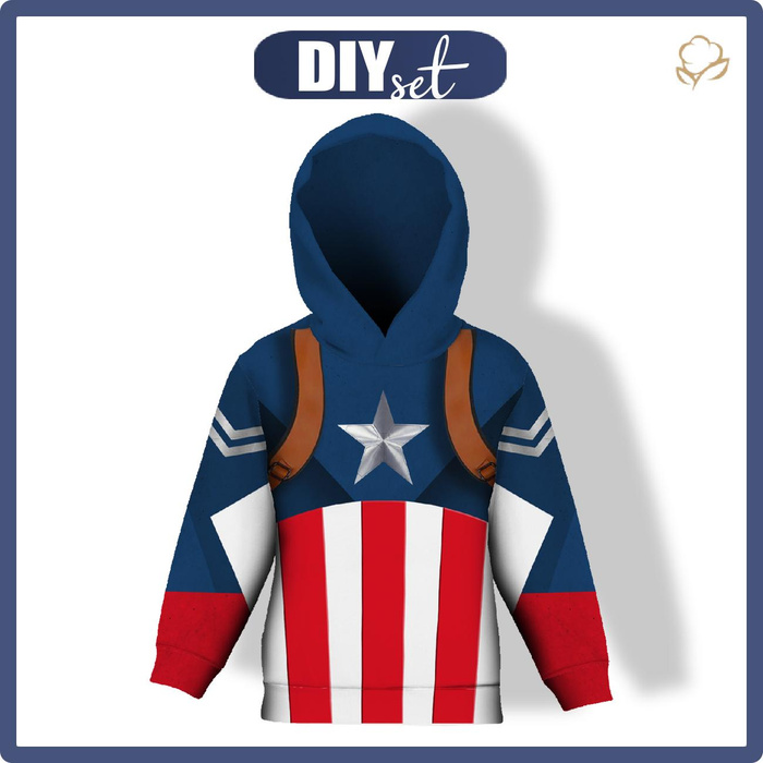 KINDER HOODIE (ALEX) - SUPERHERO M. 4 - Nähset (158/164)