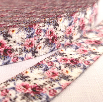 Webbing Tape with Print 25mm -   WATERCOLOR BOUQUET