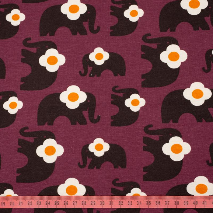 ELEPHANTS / FAIR WORLD / aubergine - single jersey TE210