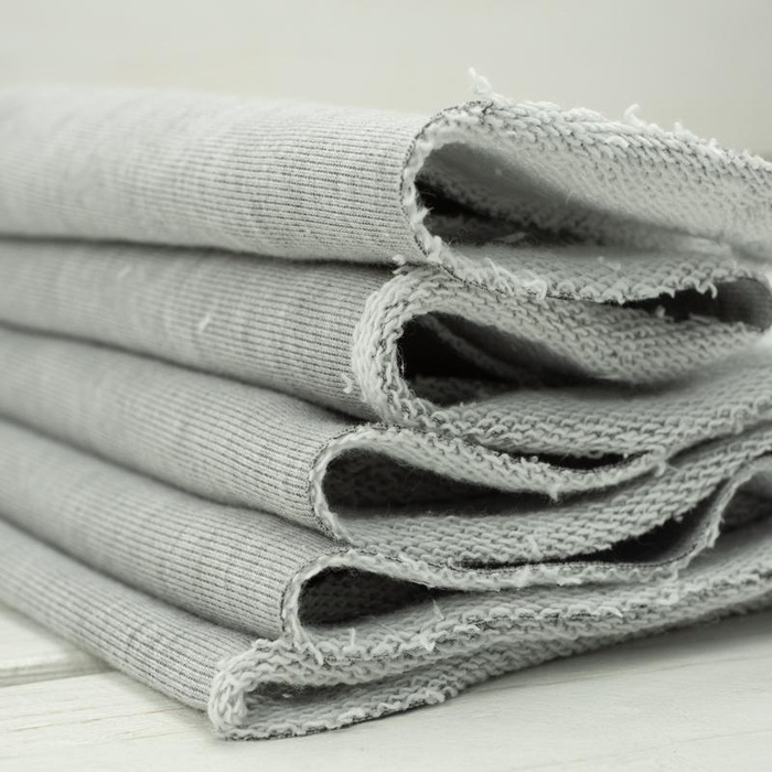 45cm MELANGE LIGHT GREY - thick looped knit