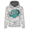 BLUZA DAMSKA (POLA) CLASSIC Z KAPTUREM - KOMIKS / wow (miętowy) - dzianina pętelkowa - M