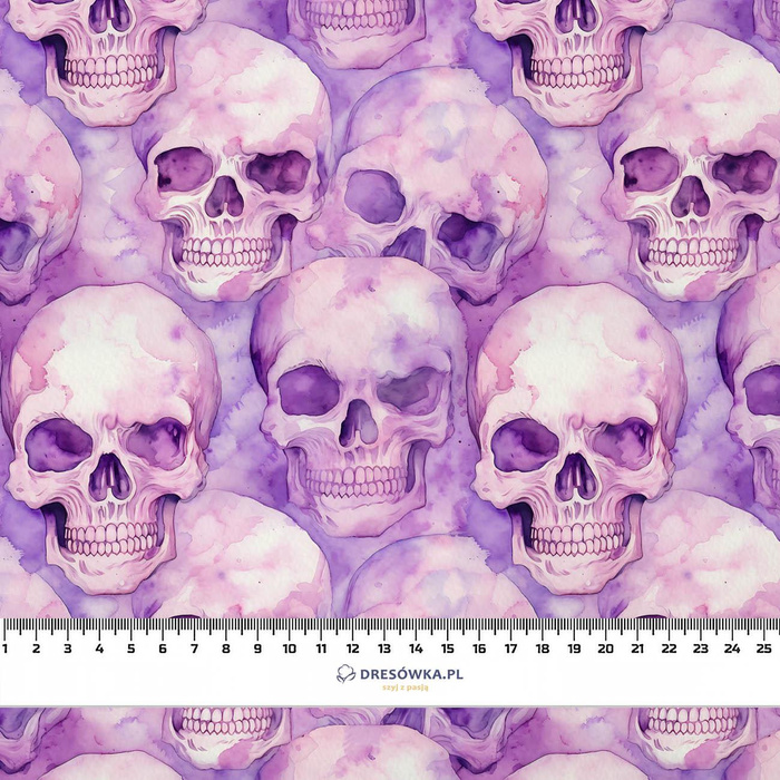 PASTEL SKULL - dzianina pętelkowa