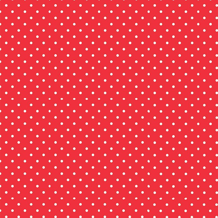 BÍLÉ TEČKY / červený - organický úplet single jersey s elastanem 