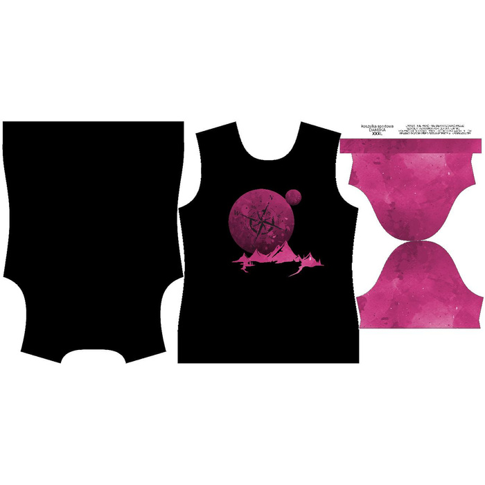 DAMEN SPORT T-SHIRT - KOMPASS / schwarz