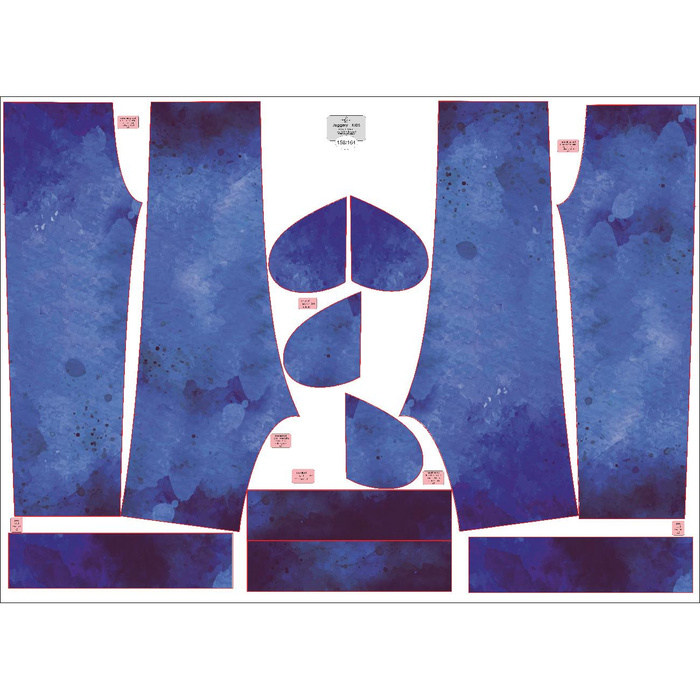 KID'S JOGGERS (ROBIN) - BLUE HEDGEHOG - sewing set (122/128)