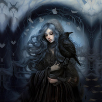 GOTHIC GIRL PAT. 2 - panel (60cm x 50cm) Waterproof woven fabric