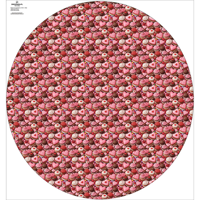 Big circle skirt panel - CREPE - VALENTINE'S DAY WZ. 22