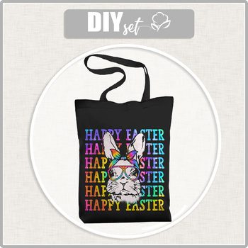SHOPPER TASCHE - HAPPY EASTER / neon - Wasserabweisende Webware - Nähset