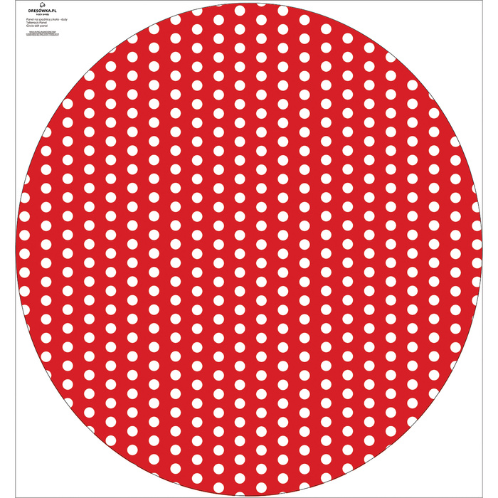 Circle skirt panel - RED POLKA DOTS