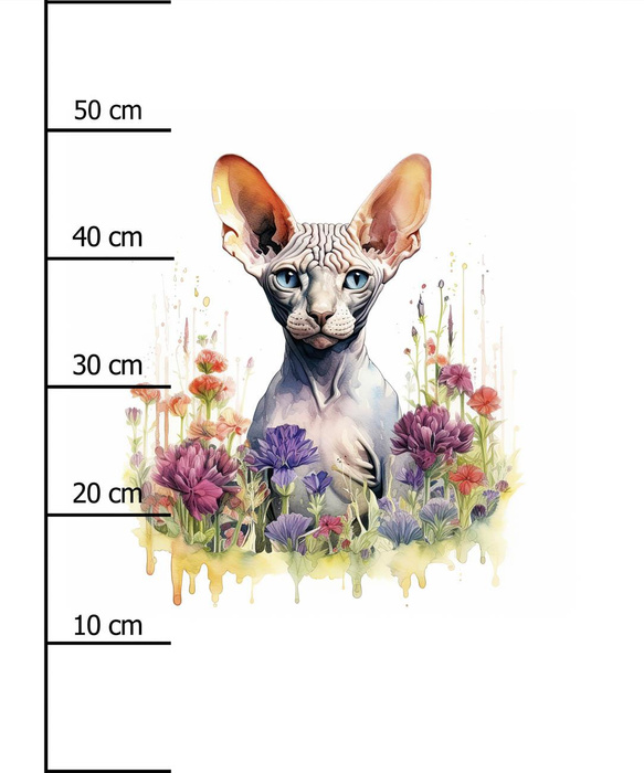 WATERCOLOR SPHINX - panel (60cm x 50cm) SINGLE JERSEY