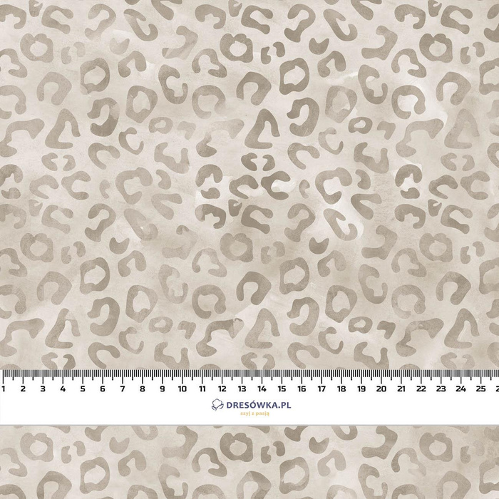 SPOTS / BEIGE (SNOW LEOPARDS) - Hydrophobic brushed knit