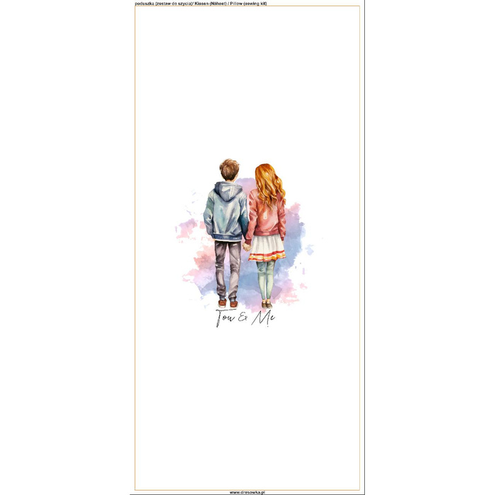 POLŠTÁŘ 45x45 -YOU & ME - Potahový velur - Sada šití