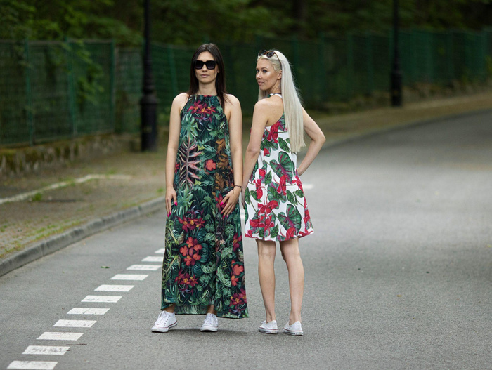 DRESS "DALIA" MAXI (XXL-XXXL) - FLOWERS pat.48 - sewing set 