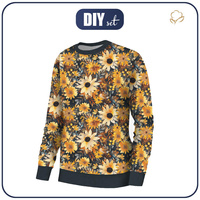 BLUZA DAMSKA (HANA) BASIC -  AUTUMN FLOWERS WZ. 9 - dzianina pętelkowa - XL