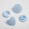 Fasteners KAM hearts 12 mm Baby blue 10 sets