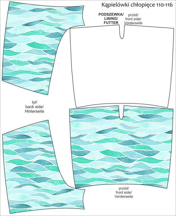 Boy's swim trunks - WAVES No. 2 / light blue 98-104