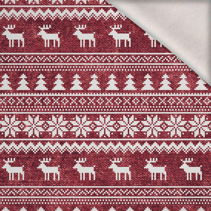 REINDEERS PAT. 2 / ACID WASH MAROON  - brushed knitwear with elastane ITY