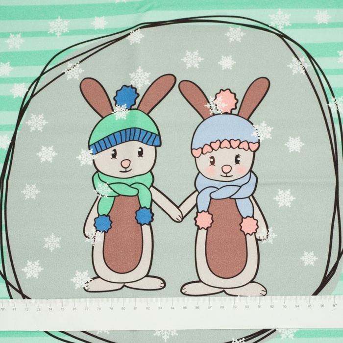 WINTER BUNNIES / mint - panel looped knit 